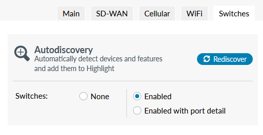 Switches Tab Meraki