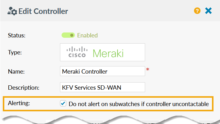 Controller - suppress alerts on subwatches when controller uncontactable
