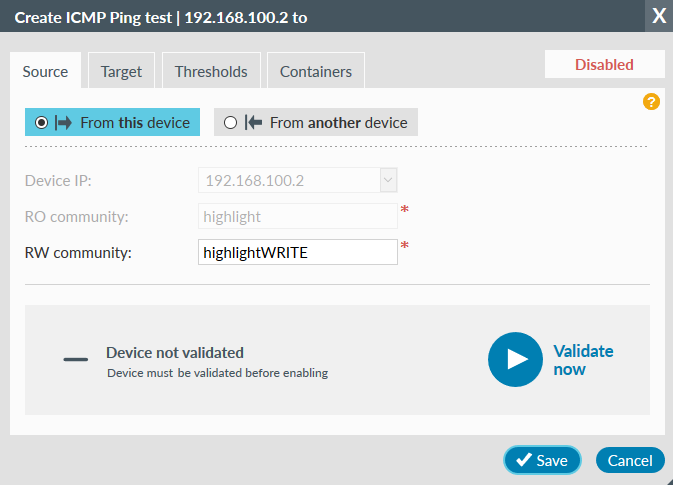 Performance Test Source tab