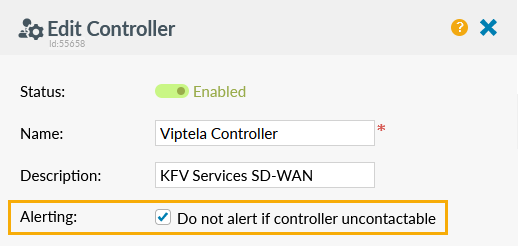 SD-WAN Controller - do not alert if uncontactable